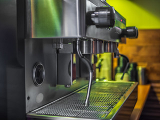Professional coffee machine in a cafe restaurant