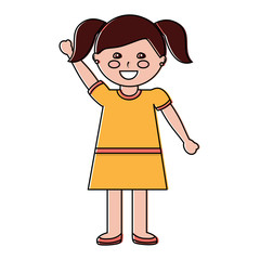 cute little girl happy character vector illustration