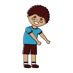 happy cartoon boy young character portrait vector illustration