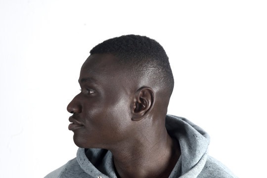 portrait of african man on white background