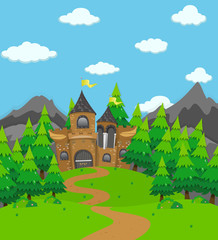 Fototapeta na wymiar Background scene with palace towers
