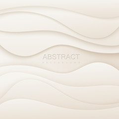 Abstract white background with paper cutout layers