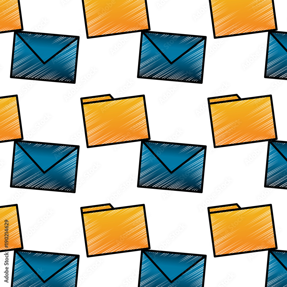 Poster email message envelope file seamless pattern vector illustration