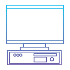 personal computer device wireless technology vector illustration blue and purple line design