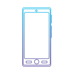 mobile phone smart device communication vector illustration blue and purple line design