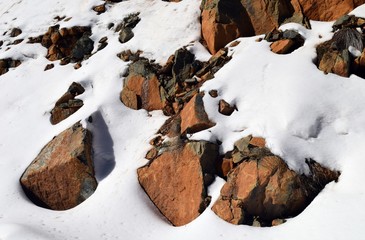 Stones in the snow