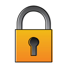 security padlock technology protection system icon vector illustration