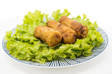 Homemade Spring rolls on a plate