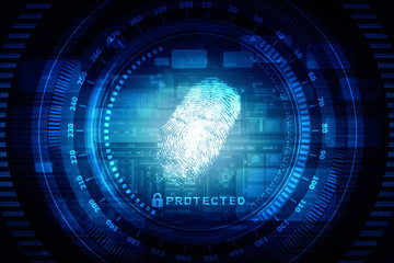 
Fingerprint Scanning Technology Concept 2d Illustration