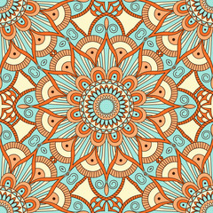 Hand drawn ornamental seamless pattern. Vector Illustration