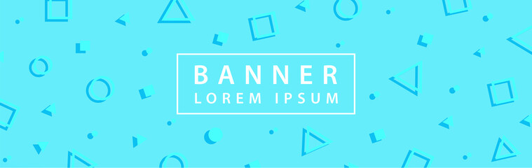 Memphis Banners with abstract shapes, 80s 90s geometric style flat and 3d design elements. Retro art for banners, flyers, placards and posters