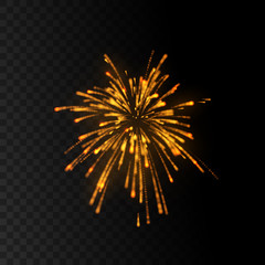 Colorful confetti or fireworks explosions isolated on black