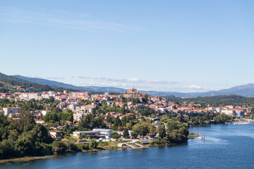 Fototapeta na wymiar View of small town with river