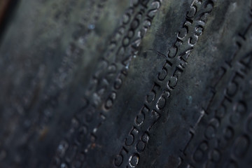 number textures on metal