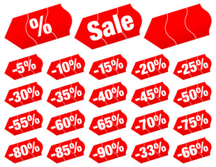 Set Red Arrows Price Tags 