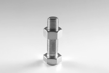 Screw equipment on isolated background