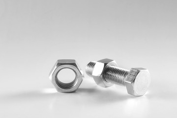 Screw equipment on isolated background
