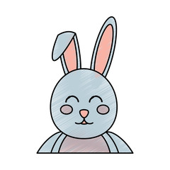 cute bunny face cartoon funny animal vector illustration