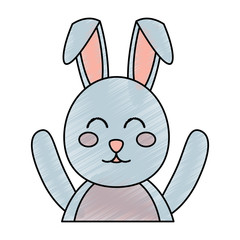 cute bunny face cartoon funny animal vector illustration