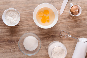 Fresh egg yolks in a porcelain bowl