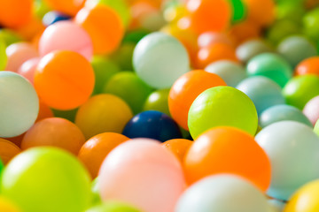 Many colorful balls at kids playground