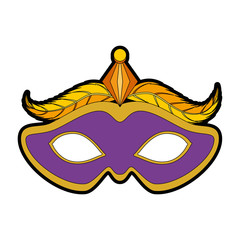 carnival mask with feathers vector illustration design