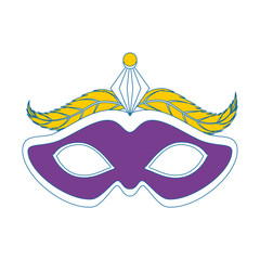 carnival mask with feathers vector illustration design