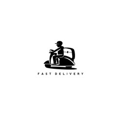 minimal logo design man on a scooter