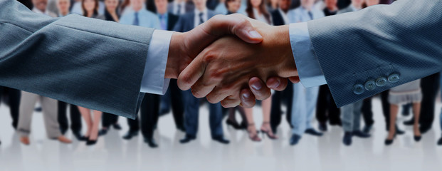 Closeup of a business handshake