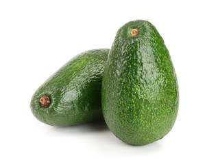 whole avocado isolated on white background close-up