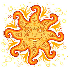 The symbol of the sun for posters of pictures or postcards on the Shrovetide festival