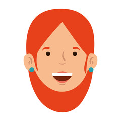 beautiful and young woman head character vector illustration design