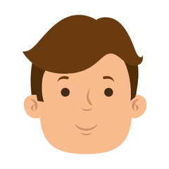 young man head avatar character vector illustration design