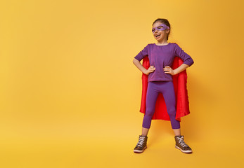 Fototapeta na wymiar child is playing superhero