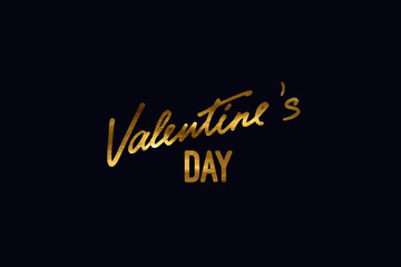 Valentines day. Handwritten lettering label 