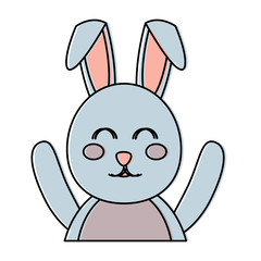 Obraz premium cute bunny portrait cartoon funny animal vector illustration