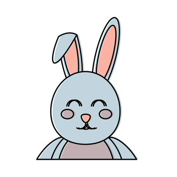cute bunny portrait cartoon funny animal vector illustration