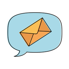 speech bubble with envelope mail vector illustration design