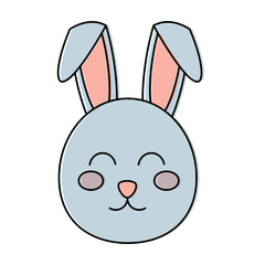 cute bunny face cartoon funny animal vector illustration