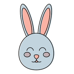 cute bunny face cartoon funny animal vector illustration