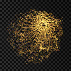 Array with dynamic particles. 3d futuristic technology style. Abstract background. Vector illustration.
