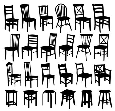 Wooden chairs. 