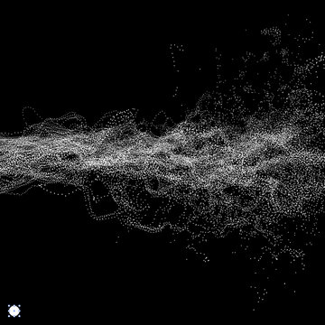 Array with Dynamic Particles. Wavy Background. Composition with Motion Effect. Abstract Vector illustration.