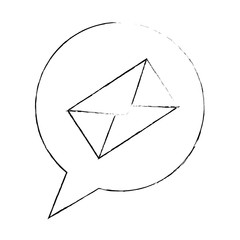 speech bubble with envelope mail vector illustration design