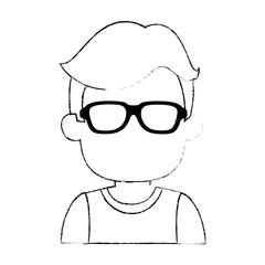 young man model avatar character vector illustration design