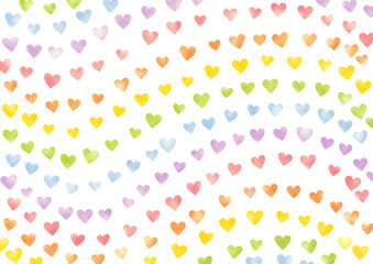 水彩風ハート背景波カラフル