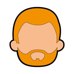 young man head avatar character vector illustration design
