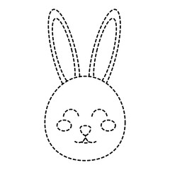 cute bunny face cartoon funny animal vector illustration sticker design