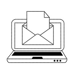 laptop with envelope mail vector illustration design