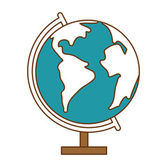 earth planet school icon vector illustration design
